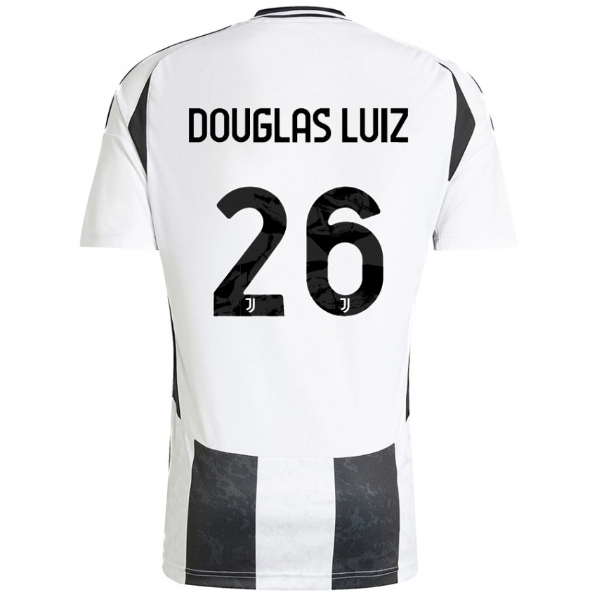 Dámské Douglas Luiz #26 Bílá Černá Domů Hráčské Dresy 2024/25 Dres