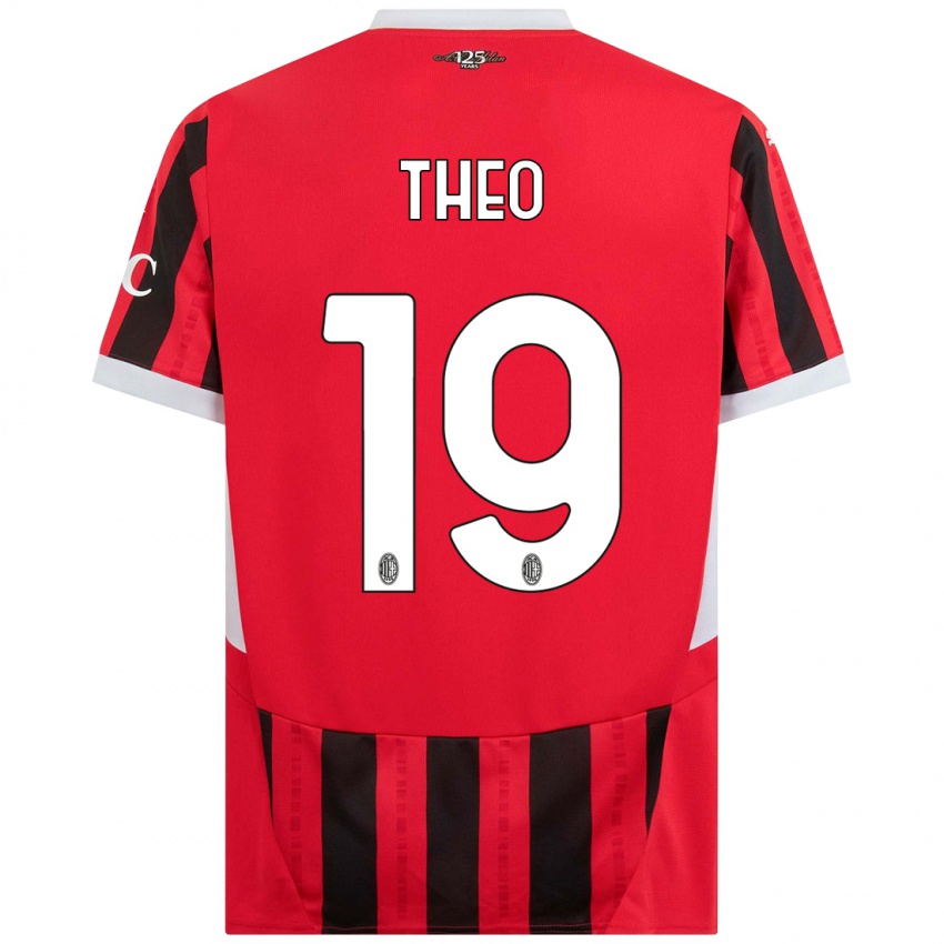 Dámské Theo Hernandez #19 Červená Černá Domů Hráčské Dresy 2024/25 Dres