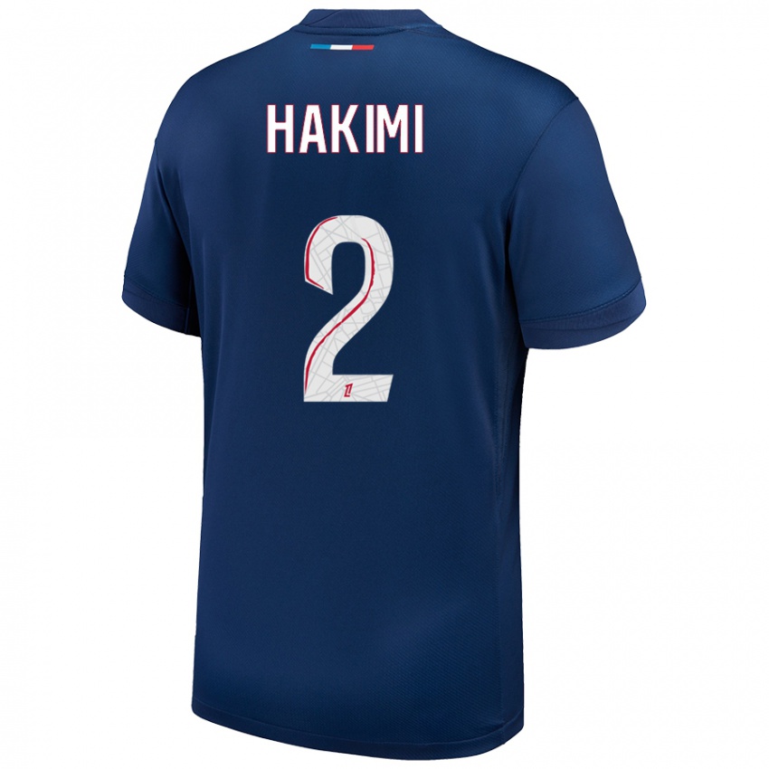 Dámské Achraf Hakimi #2 Námořnická Modrá Bílá Domů Hráčské Dresy 2024/25 Dres