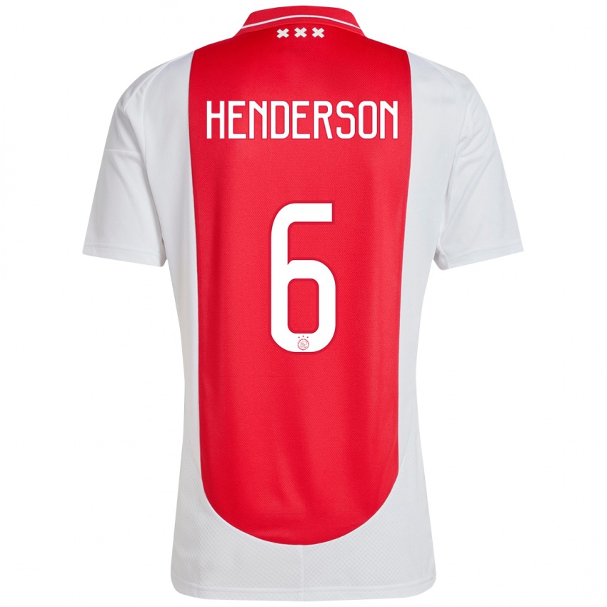 Dětské Jordan Henderson #6 Červená Bílá Domů Hráčské Dresy 2024/25 Dres