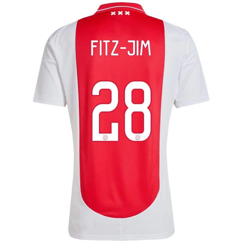 Dětské Kian Fitz-Jim #28 Červená Bílá Domů Hráčské Dresy 2024/25 Dres