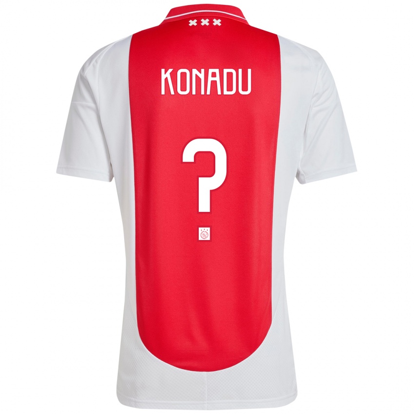 Dětské Don-Angelo Konadu #0 Červená Bílá Domů Hráčské Dresy 2024/25 Dres