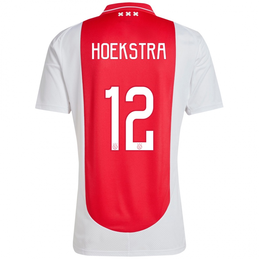 Dětské Isabelle Hoekstra #12 Červená Bílá Domů Hráčské Dresy 2024/25 Dres