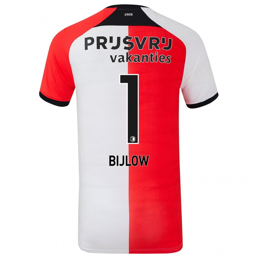 Dětské Justin Bijlow #1 Červená Bílá Domů Hráčské Dresy 2024/25 Dres