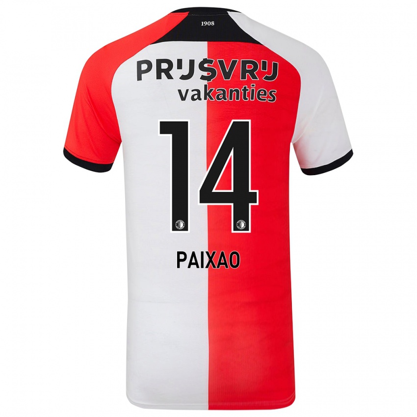 Dětské Igor Paixão #14 Červená Bílá Domů Hráčské Dresy 2024/25 Dres