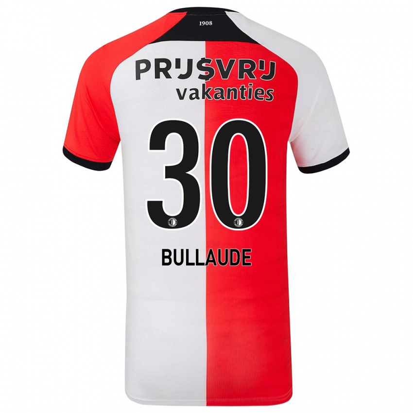 Dětské Ezequiel Bullaude #30 Červená Bílá Domů Hráčské Dresy 2024/25 Dres