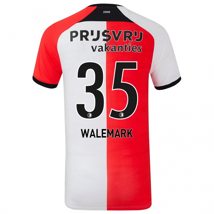 Dětské Patrik Walemark #35 Červená Bílá Domů Hráčské Dresy 2024/25 Dres