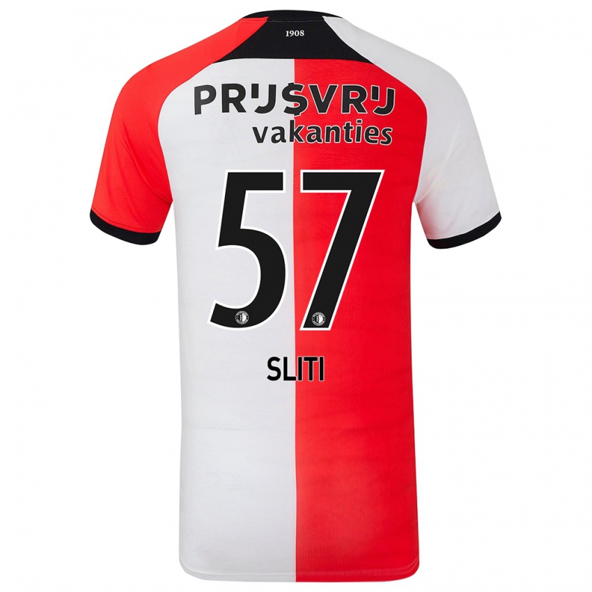 Dětské Aymen Sliti #57 Červená Bílá Domů Hráčské Dresy 2024/25 Dres