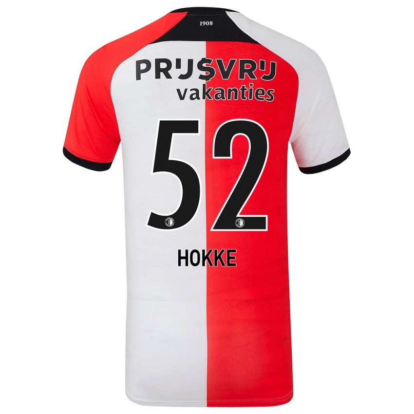 Dětské Milan Hokke #52 Červená Bílá Domů Hráčské Dresy 2024/25 Dres