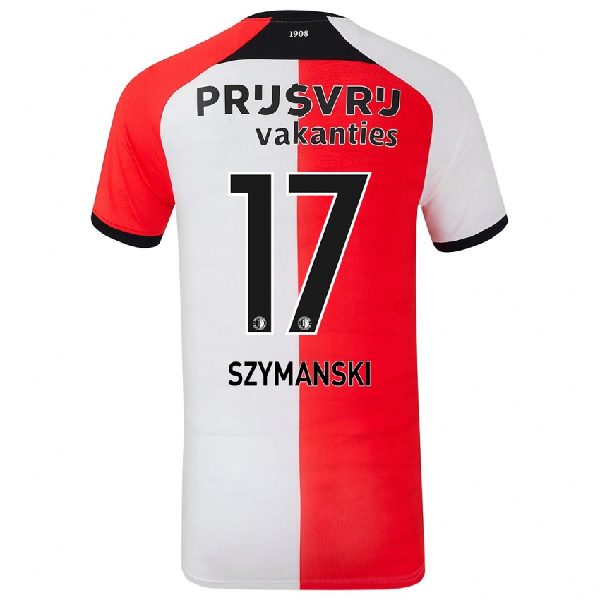 Dětské Sebastian Szymanski #17 Červená Bílá Domů Hráčské Dresy 2024/25 Dres