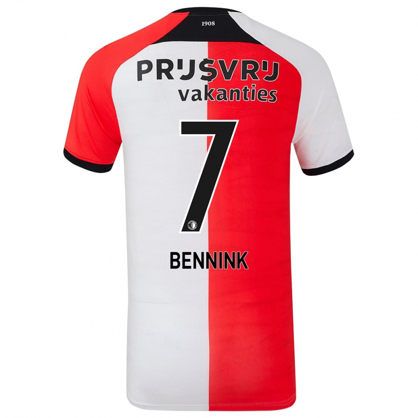 Dětské Maxime Bennink #7 Červená Bílá Domů Hráčské Dresy 2024/25 Dres