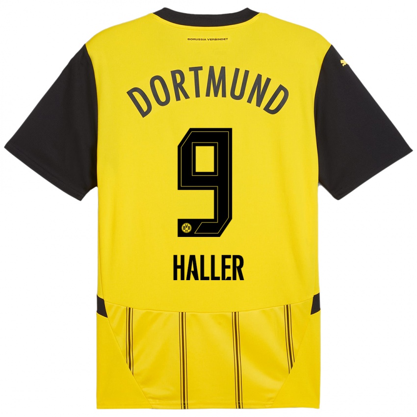 Dětské Sebastien Haller #9 Žlutá Černá Domů Hráčské Dresy 2024/25 Dres