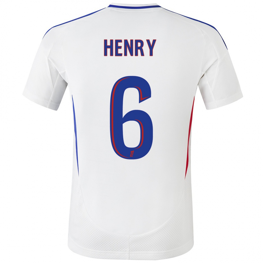 Dětské Amandine Henry #6 Bílá Modrá Domů Hráčské Dresy 2024/25 Dres