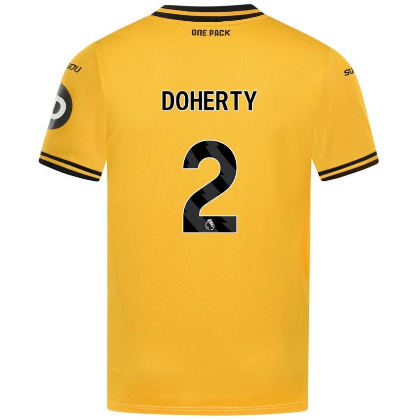 Dětské Matt Doherty #2 Žluť Domů Hráčské Dresy 2024/25 Dres