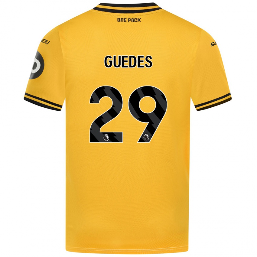 Dětské Goncalo Guedes #29 Žluť Domů Hráčské Dresy 2024/25 Dres