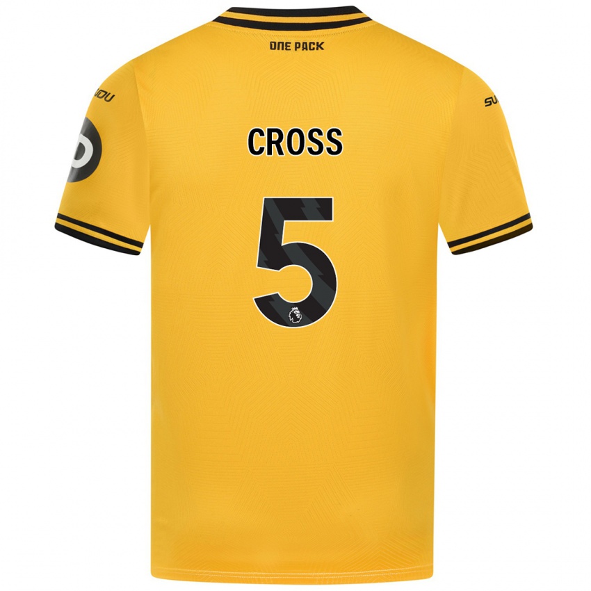 Dětské Emma Cross #5 Žluť Domů Hráčské Dresy 2024/25 Dres