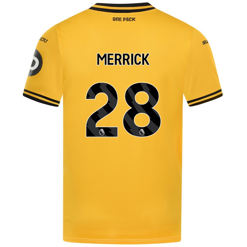 Dětské Beth Merrick #28 Žluť Domů Hráčské Dresy 2024/25 Dres