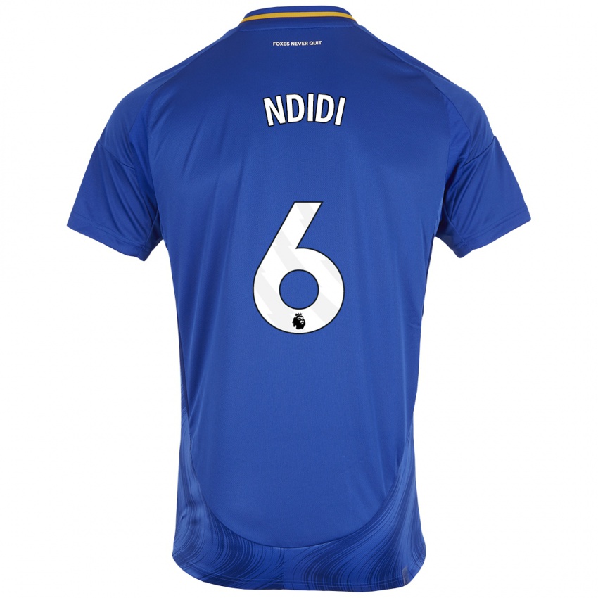 Dětské Wilfred Ndidi #6 Modrá Bílá Domů Hráčské Dresy 2024/25 Dres