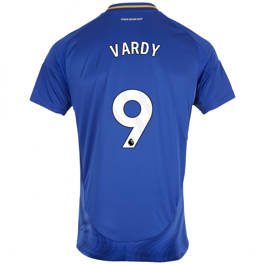 Dětské Jamie Vardy #9 Modrá Bílá Domů Hráčské Dresy 2024/25 Dres