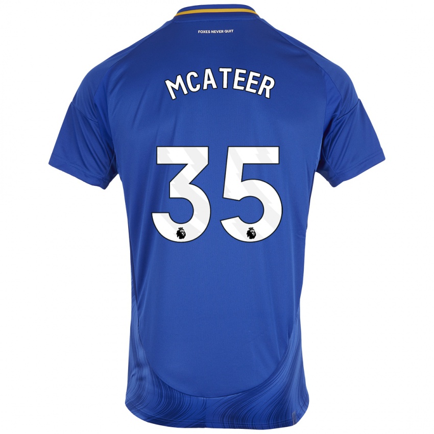 Dětské Kasey Mcateer #35 Modrá Bílá Domů Hráčské Dresy 2024/25 Dres