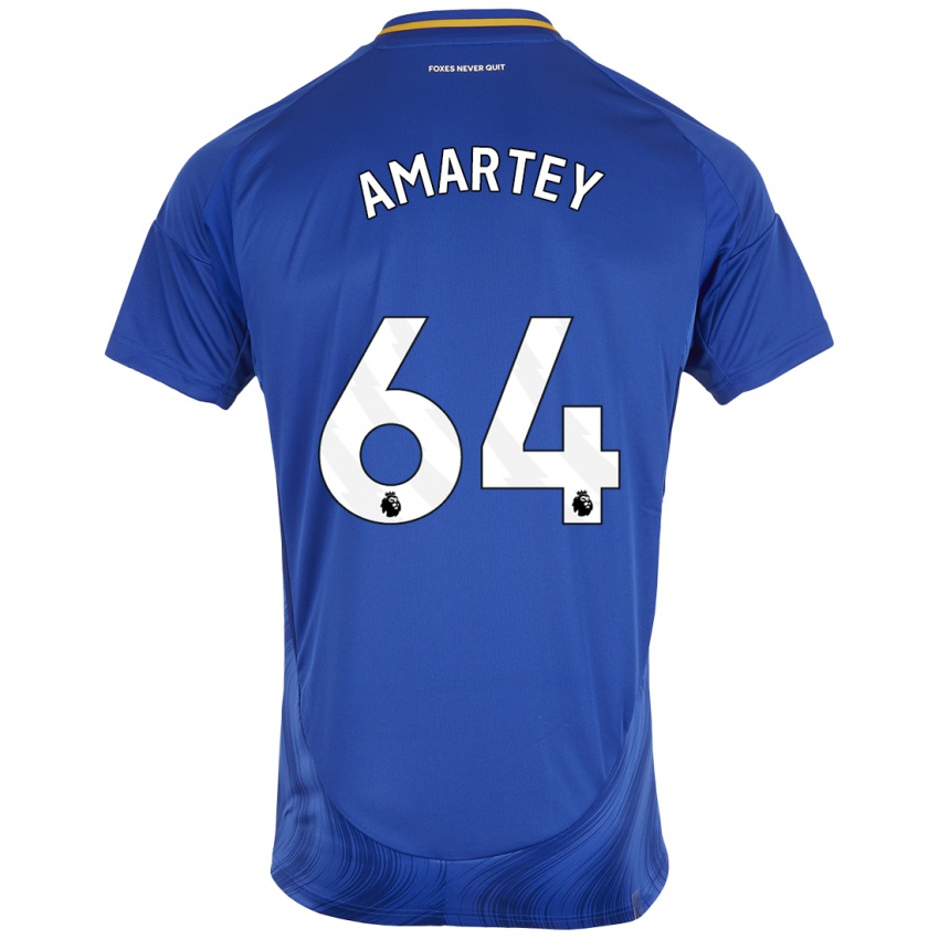 Dětské Bobby Amartey #64 Modrá Bílá Domů Hráčské Dresy 2024/25 Dres