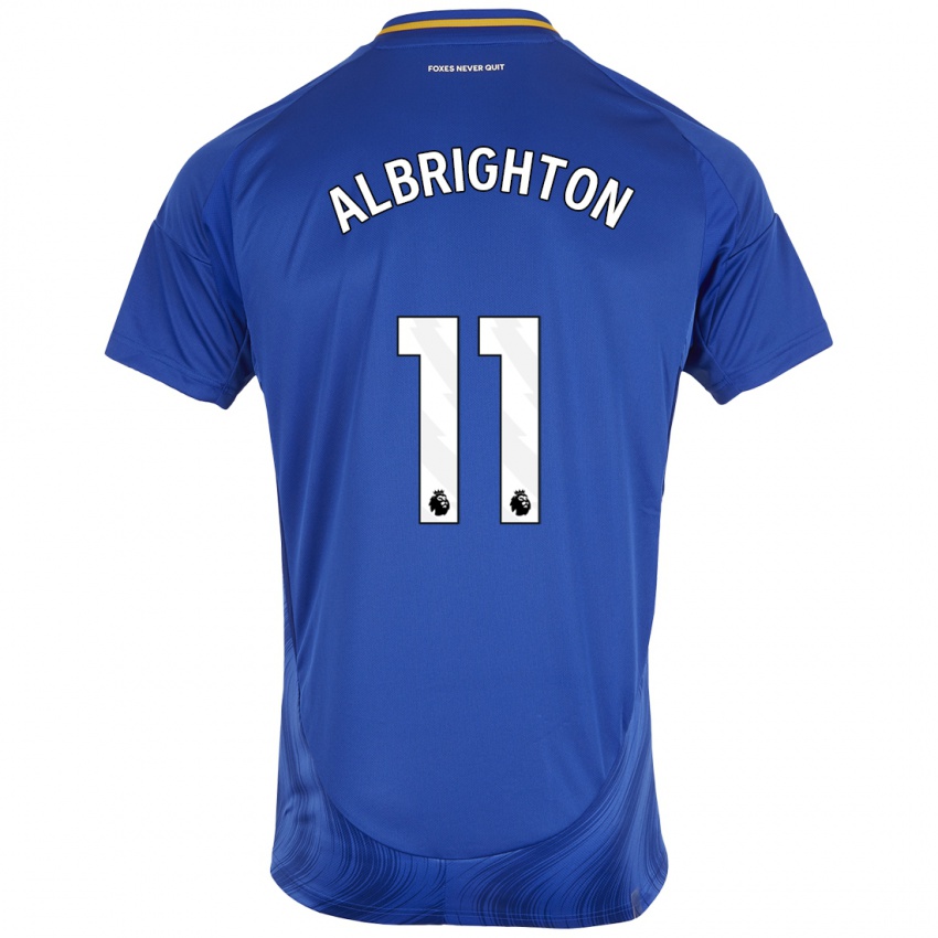 Dětské Marc Albrighton #11 Modrá Bílá Domů Hráčské Dresy 2024/25 Dres