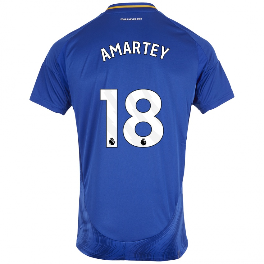 Dětské Daniel Amartey #18 Modrá Bílá Domů Hráčské Dresy 2024/25 Dres