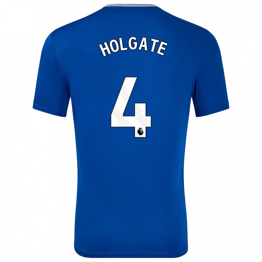 Dětské Mason Holgate #4 Modrá S Domů Hráčské Dresy 2024/25 Dres