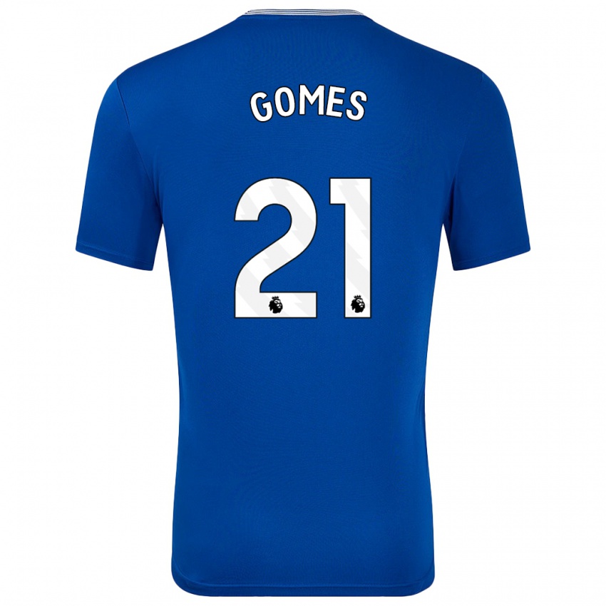 Dětské André Gomes #21 Modrá S Domů Hráčské Dresy 2024/25 Dres