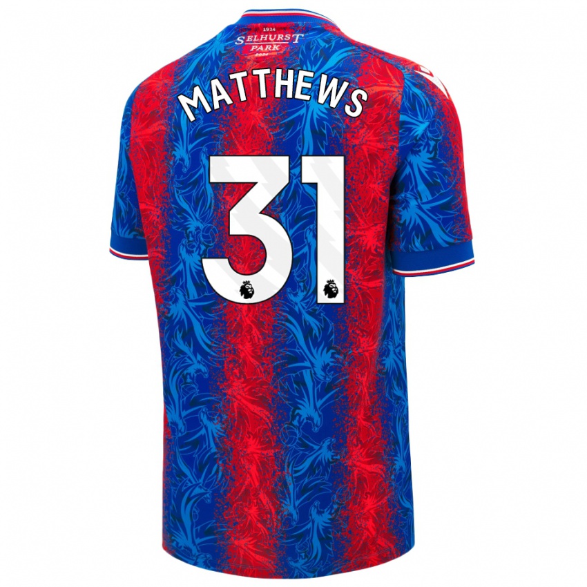 Dětské Remi Matthews #31 Červené Modré Pruhy Domů Hráčské Dresy 2024/25 Dres