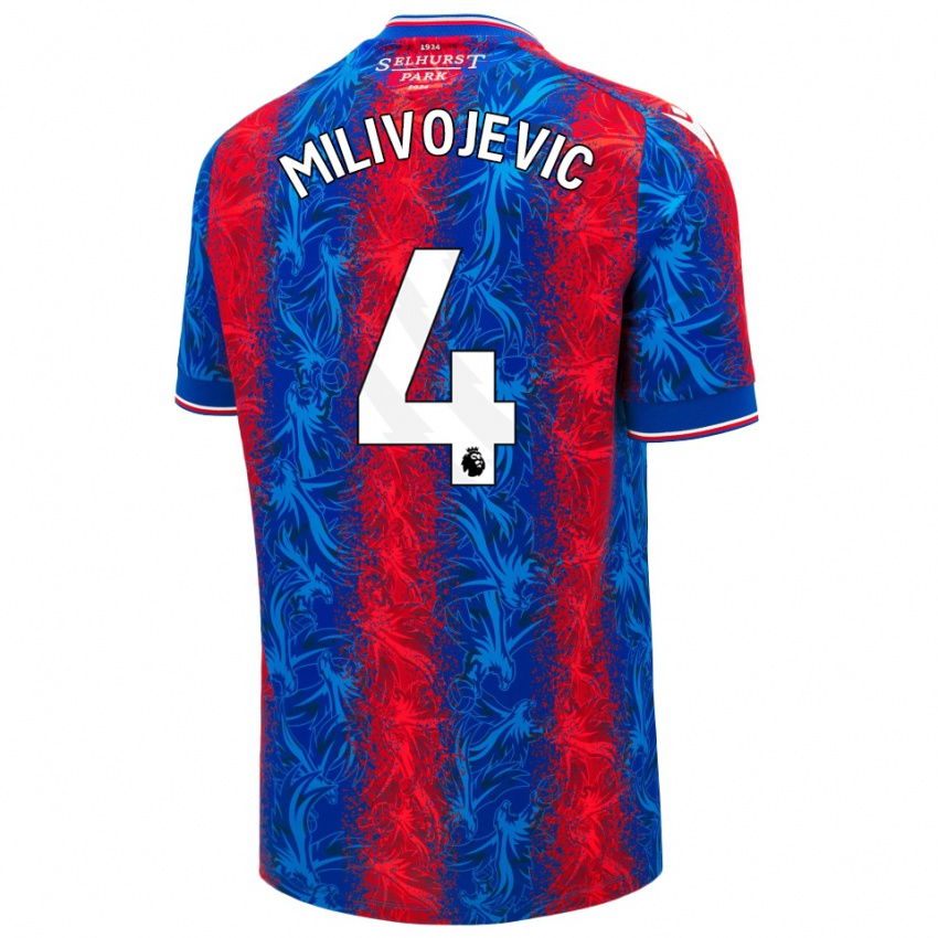 Dětské Luka Milivojevic #4 Červené Modré Pruhy Domů Hráčské Dresy 2024/25 Dres