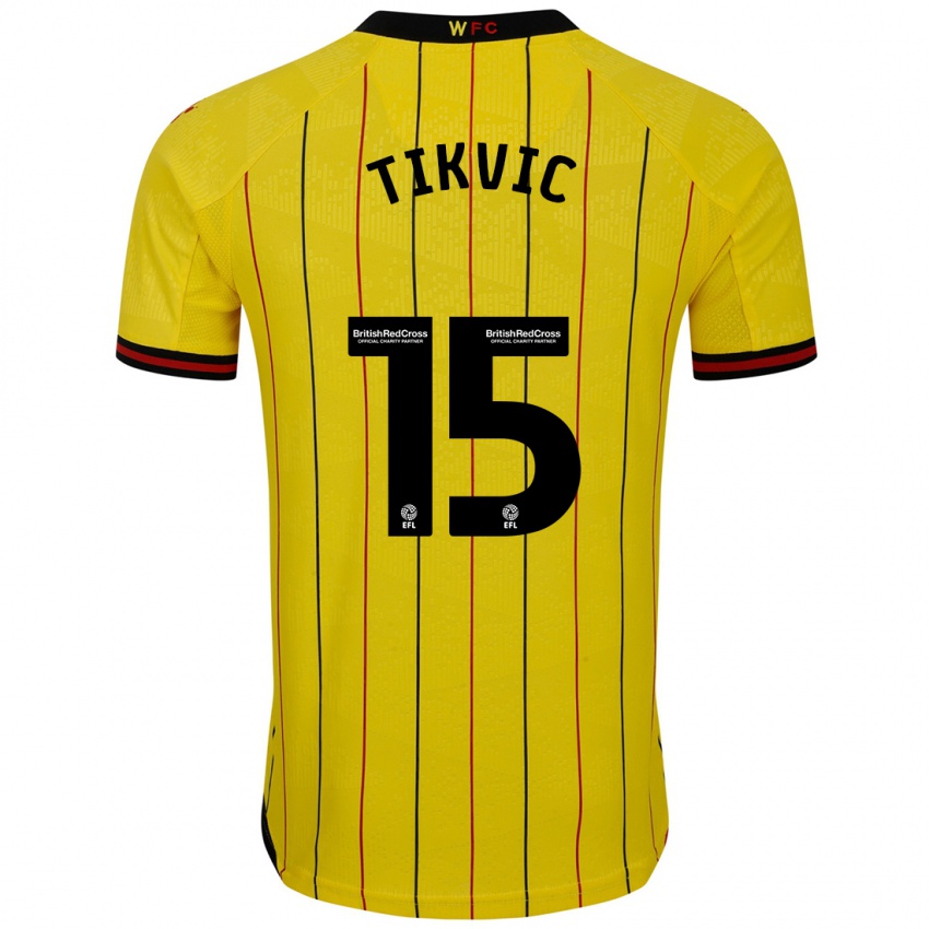 Dětské Antonio Tikvic #15 Žlutá Černá Domů Hráčské Dresy 2024/25 Dres