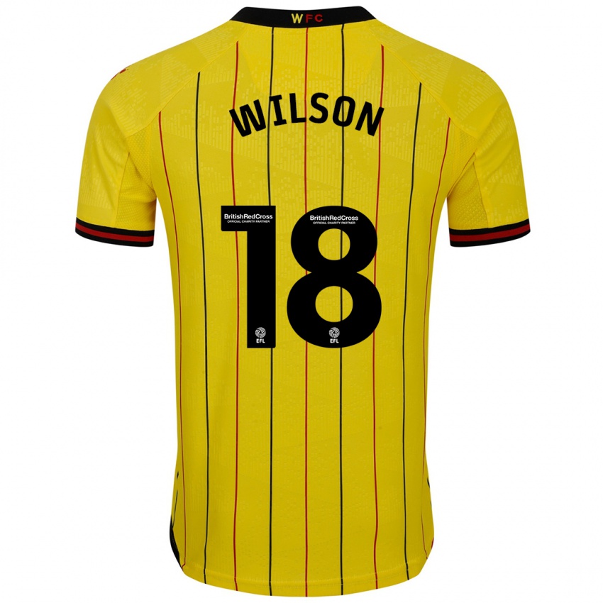 Dětské Poppy Wilson #18 Žlutá Černá Domů Hráčské Dresy 2024/25 Dres