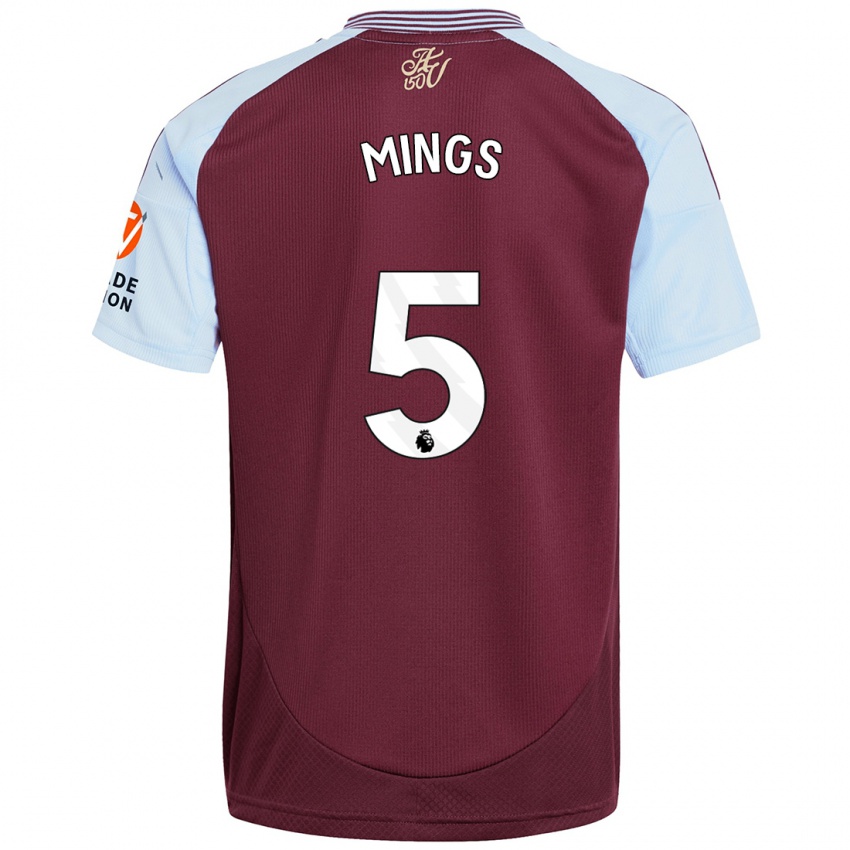 Dětské Tyrone Mings #5 Vínově Modrá Domů Hráčské Dresy 2024/25 Dres