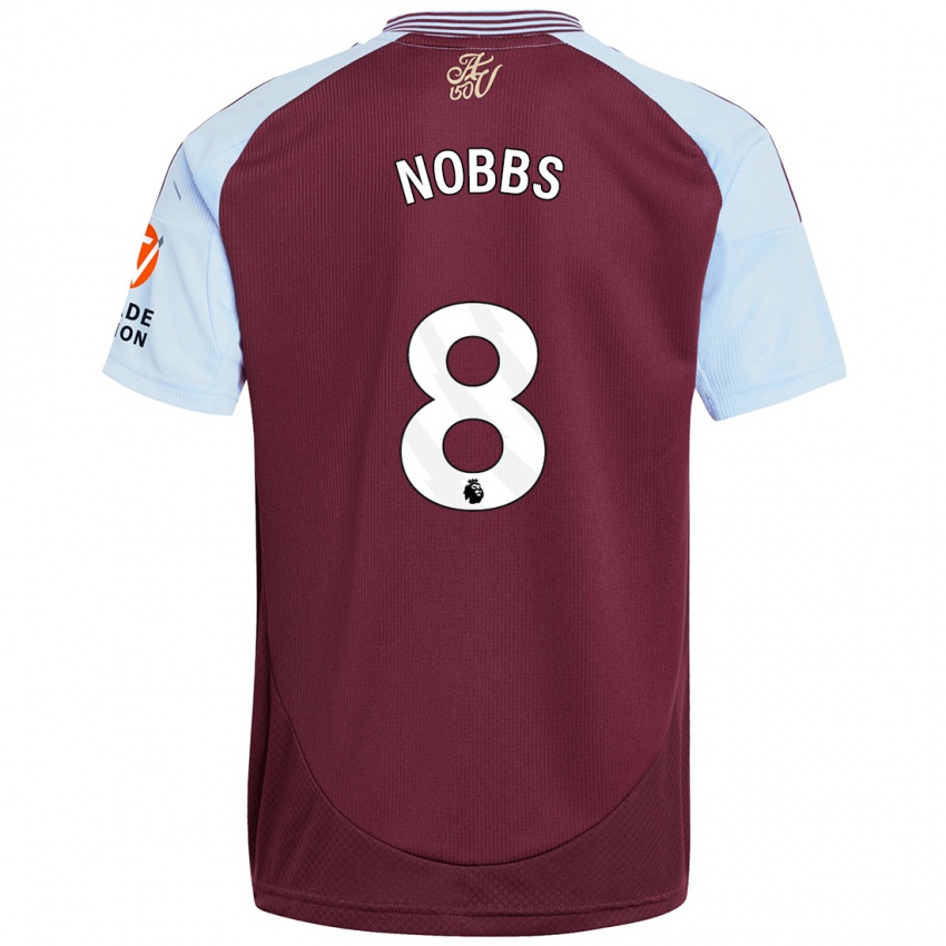 Dětské Jordan Nobbs #8 Vínově Modrá Domů Hráčské Dresy 2024/25 Dres