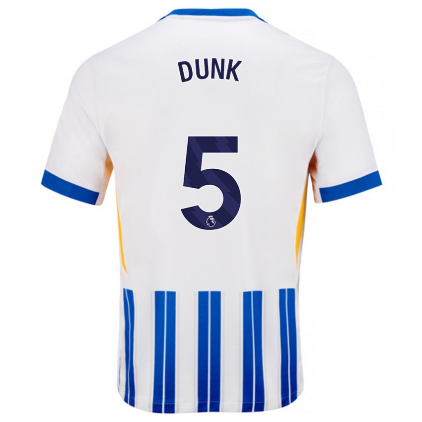 Dětské Lewis Dunk #5 Bílé Modré Proužky Domů Hráčské Dresy 2024/25 Dres