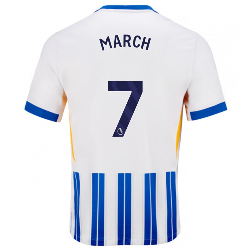 Dětské Solly March #7 Bílé Modré Proužky Domů Hráčské Dresy 2024/25 Dres