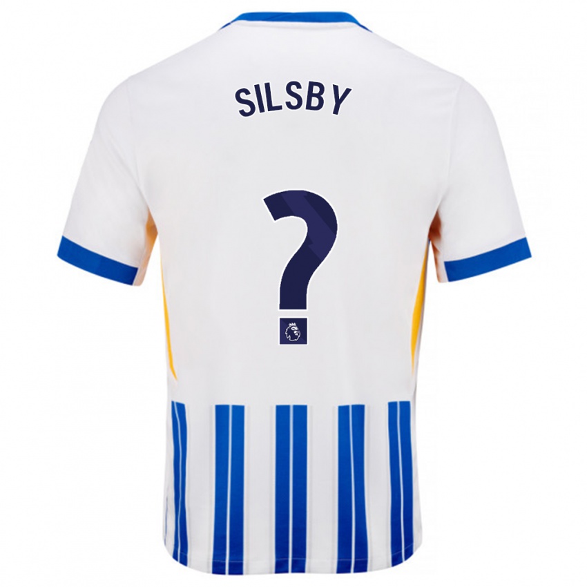 Dětské Tyler Silsby #0 Bílé Modré Proužky Domů Hráčské Dresy 2024/25 Dres