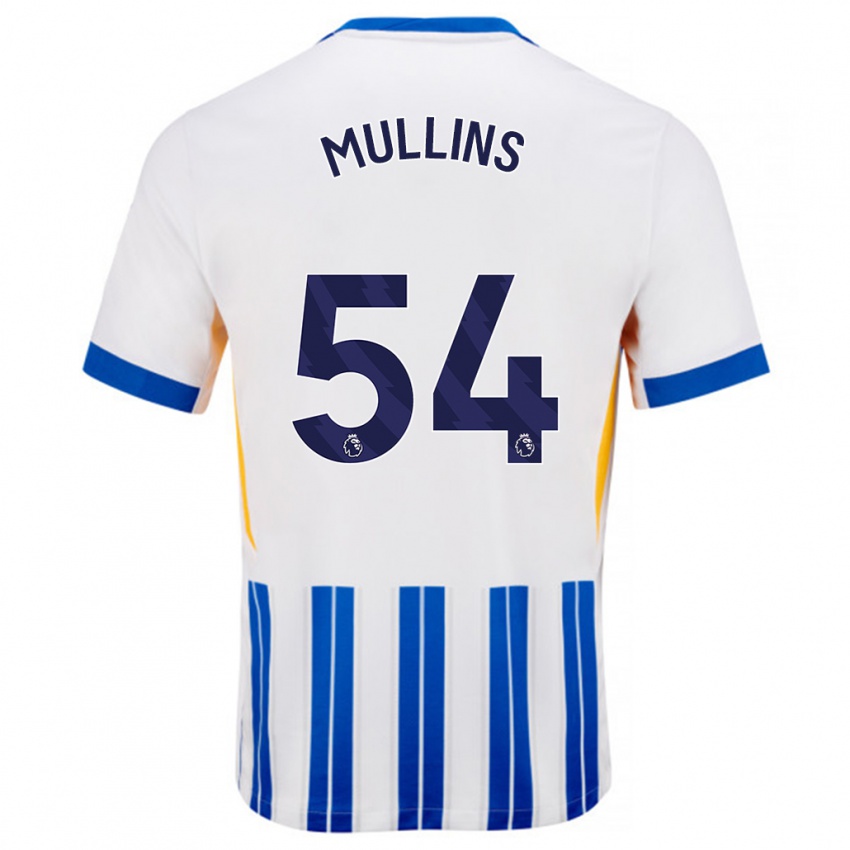 Dětské Jamie Mullins #54 Bílé Modré Proužky Domů Hráčské Dresy 2024/25 Dres