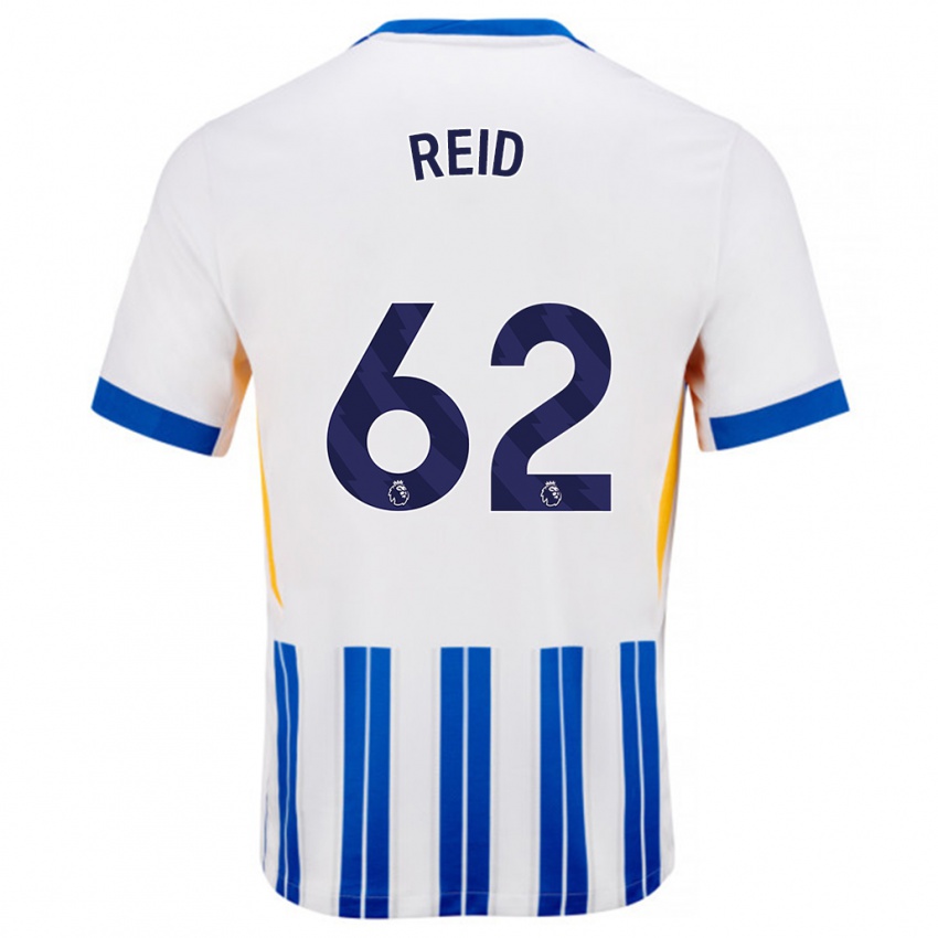 Dětské Tommy Reid #62 Bílé Modré Proužky Domů Hráčské Dresy 2024/25 Dres