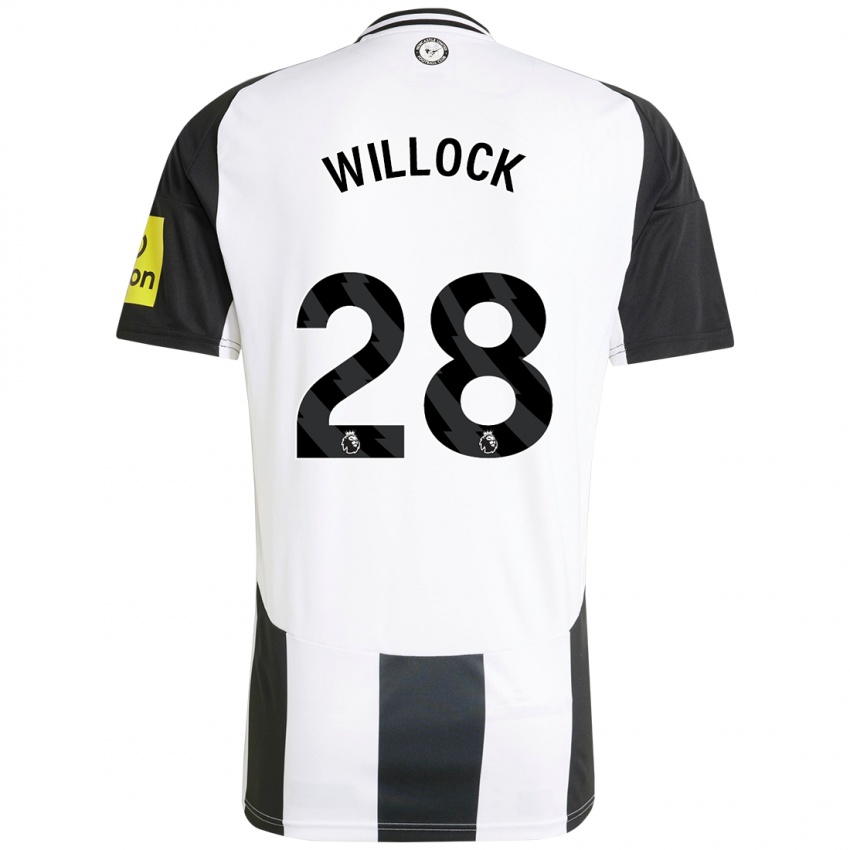 Dětské Joe Willock #28 Bílá Černá Domů Hráčské Dresy 2024/25 Dres