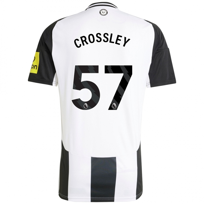 Dětské Kyle Crossley #57 Bílá Černá Domů Hráčské Dresy 2024/25 Dres