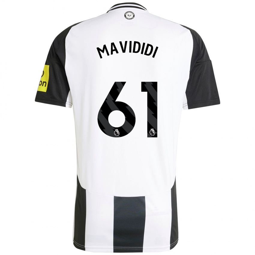 Dětské Shaun Mavididi #61 Bílá Černá Domů Hráčské Dresy 2024/25 Dres