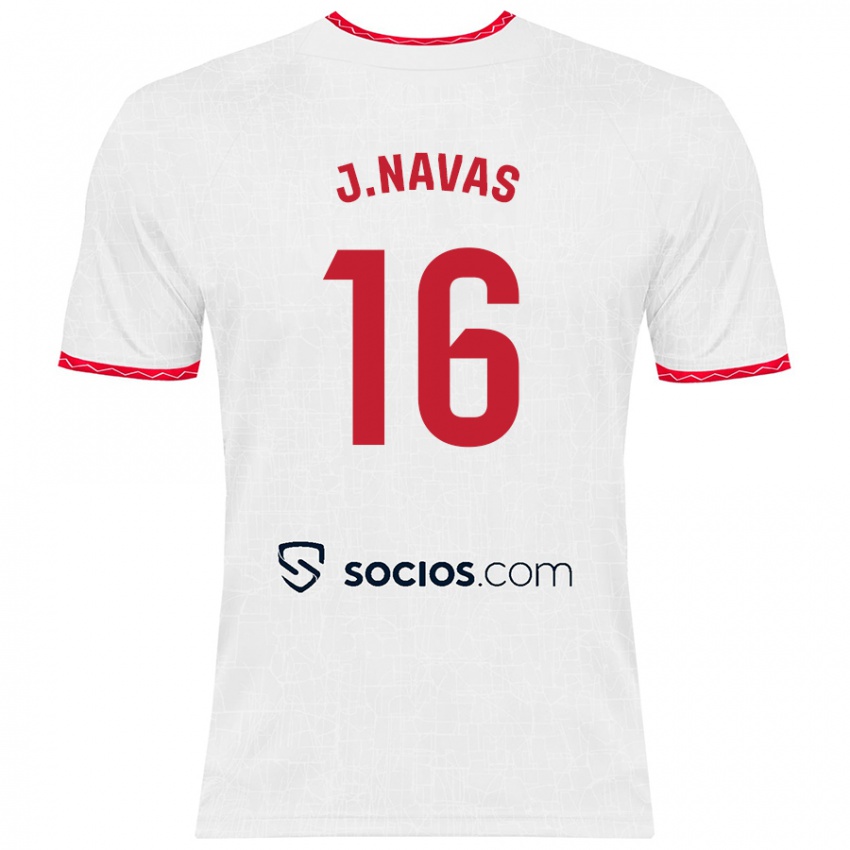 Dětské Jesús Navas #16 Bílá Červená Domů Hráčské Dresy 2024/25 Dres