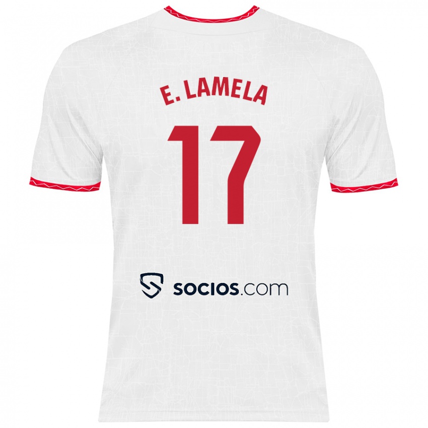 Dětské Erik Lamela #17 Bílá Červená Domů Hráčské Dresy 2024/25 Dres