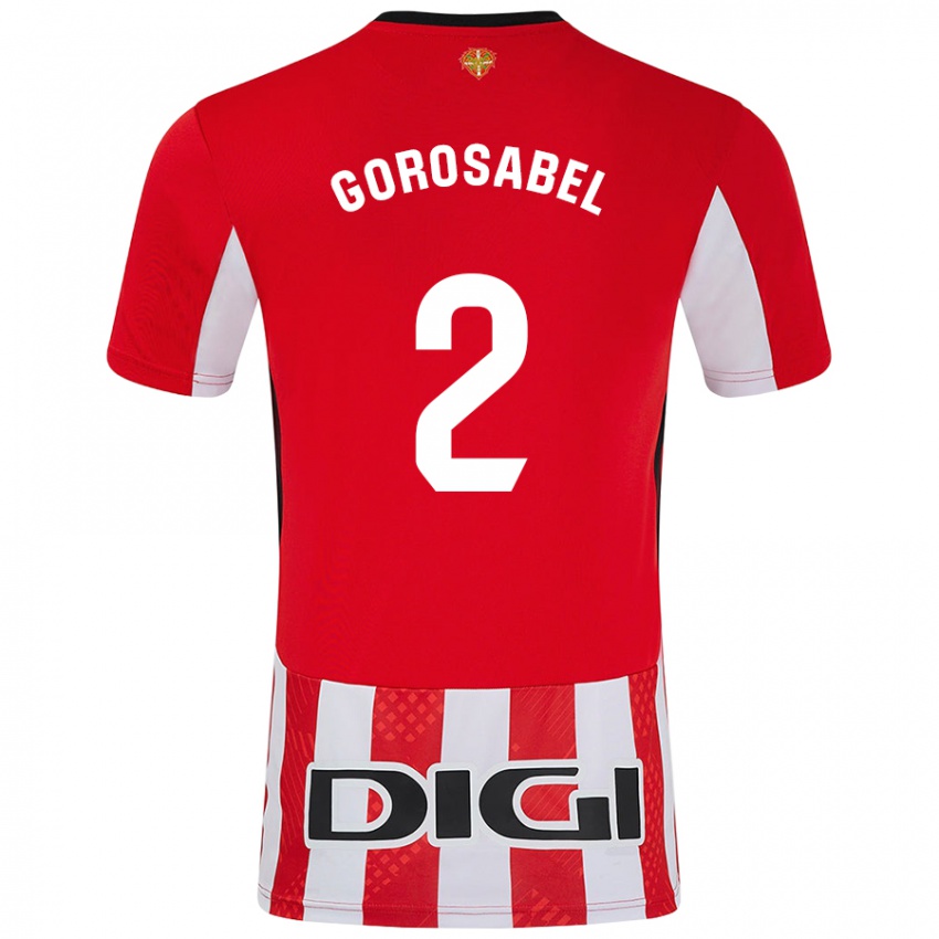 Dětské Andoni Gorosabel #2 Červená Bílá Domů Hráčské Dresy 2024/25 Dres