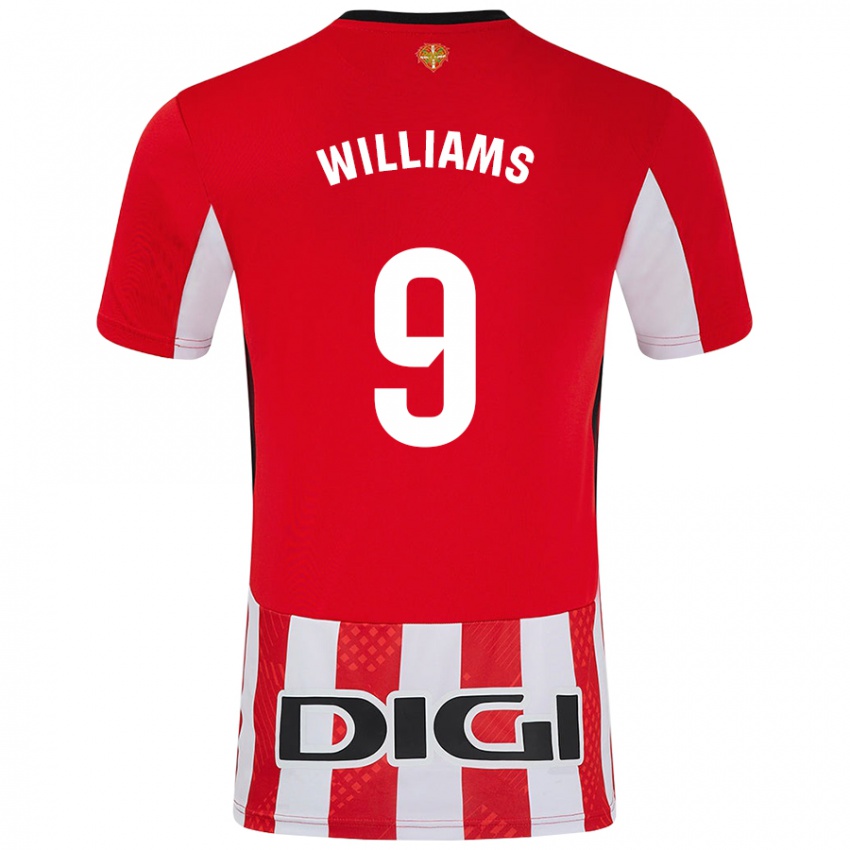 Dětské Iñaki Williams #9 Červená Bílá Domů Hráčské Dresy 2024/25 Dres