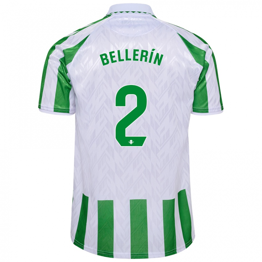 Dětské Hector Bellerin #2 Zelené Bílé Pruhy Domů Hráčské Dresy 2024/25 Dres