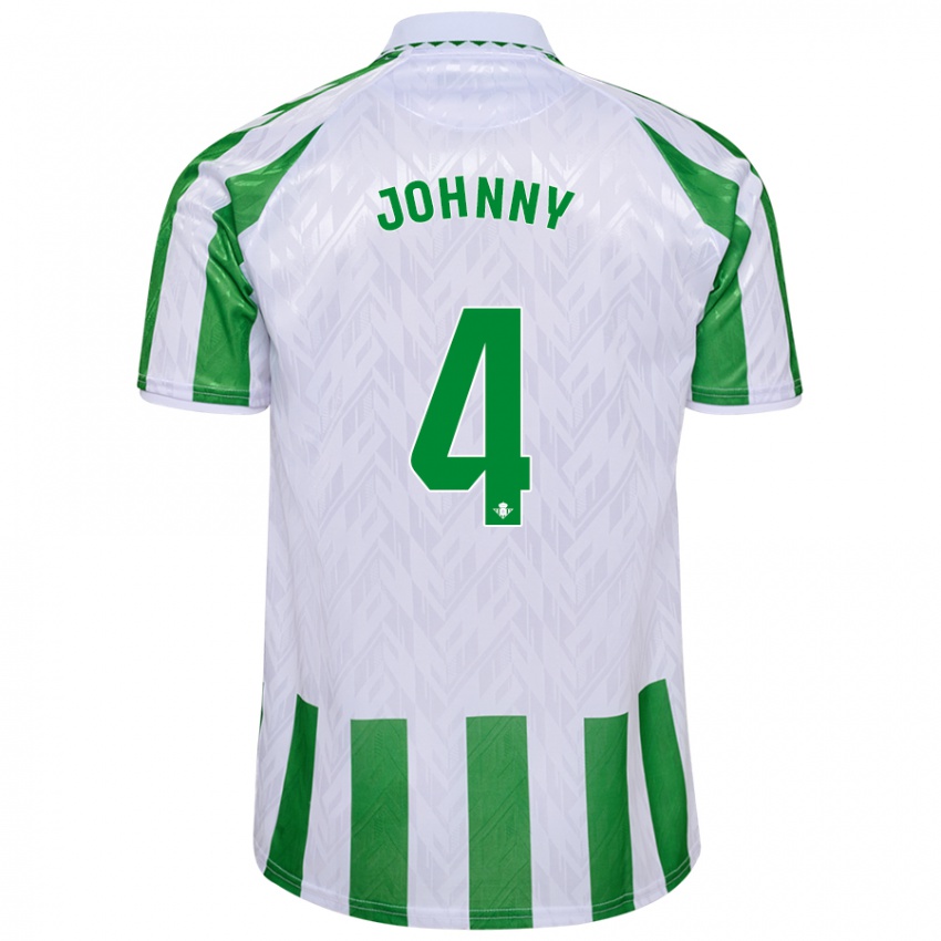 Dětské Johnny Cardoso #4 Zelené Bílé Pruhy Domů Hráčské Dresy 2024/25 Dres