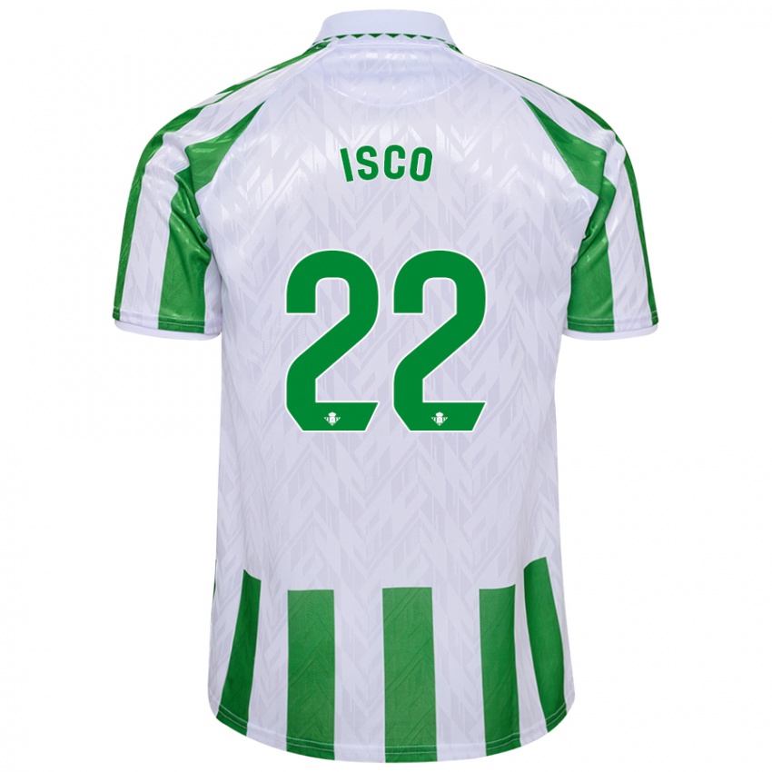 Dětské Isco #22 Zelené Bílé Pruhy Domů Hráčské Dresy 2024/25 Dres